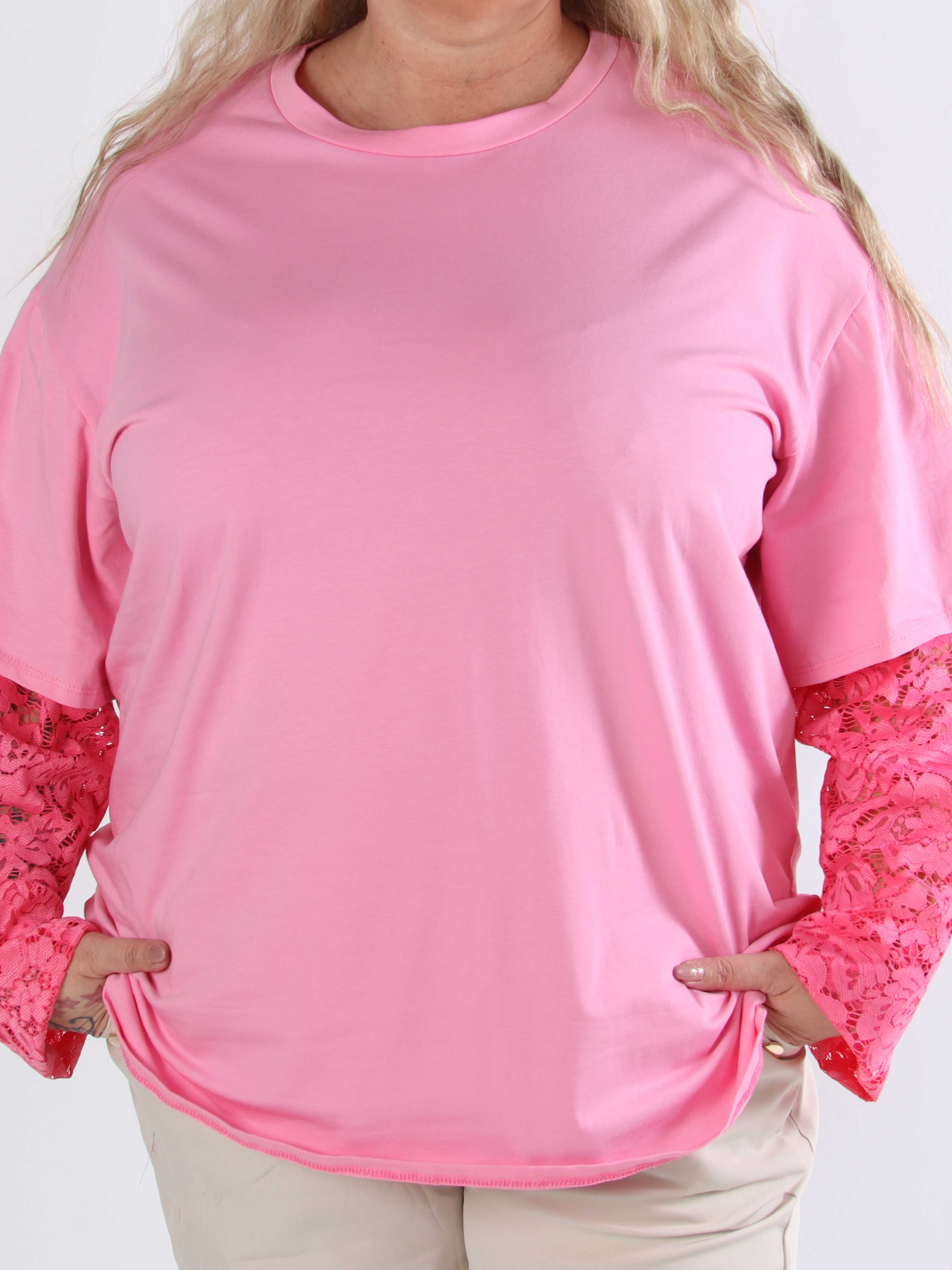 Valerie - T-shirt i bomuld med lange blonde ærmer